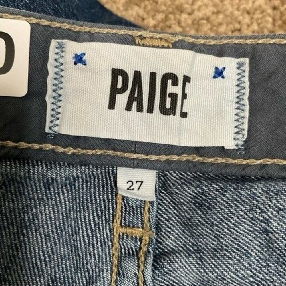 Paige Skyline Ankle Peg Mid Rise Stretch Distressed Denim Jeans Women Size 27 - Picture 2 of 12